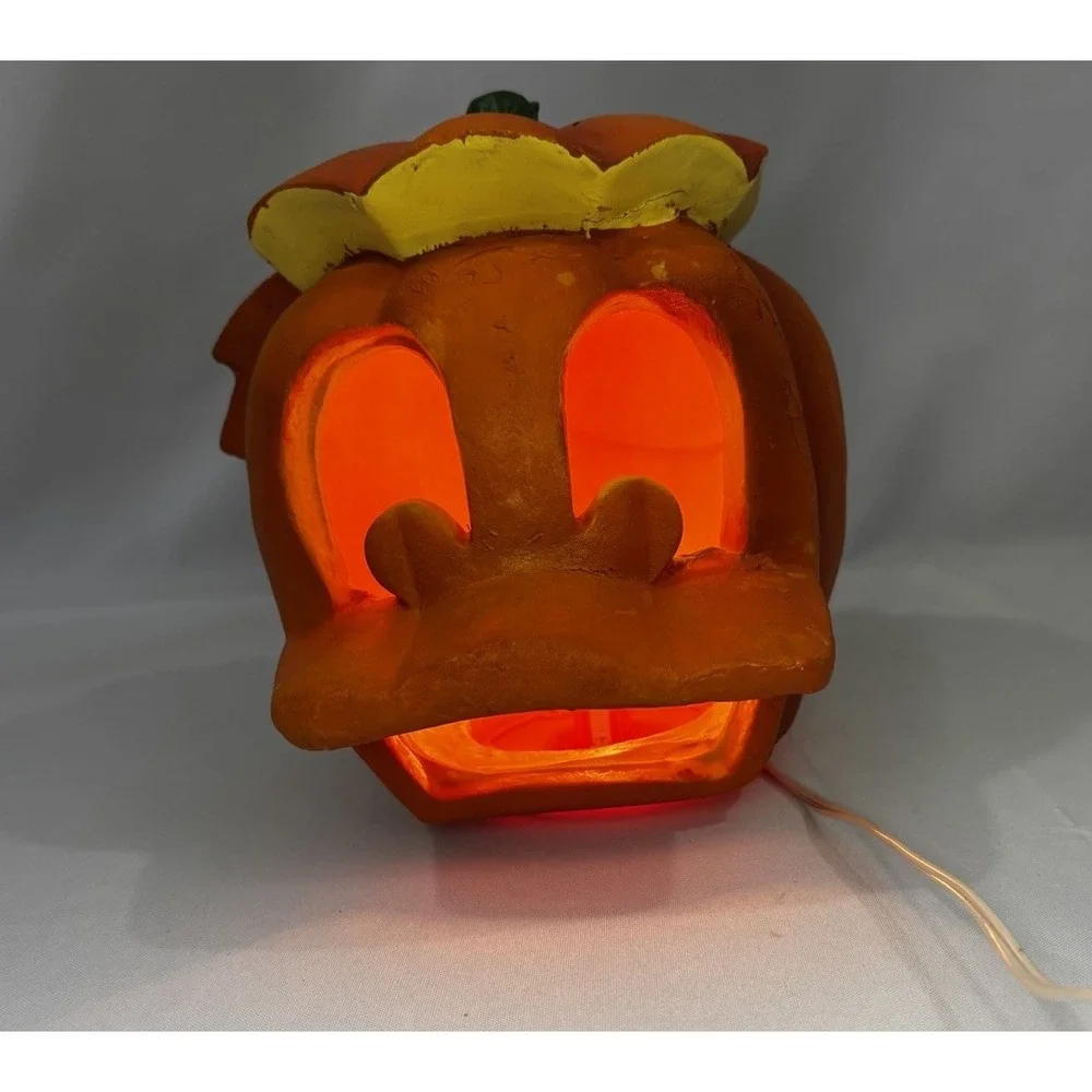 Vintage Donald Duck Disney Trendmasters Jack O Lantern Halloween Pumpkin Light‎